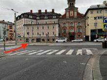 Fahrradweg Marktplatz unterbrochen (Markthalle -> Museumsstrasse)