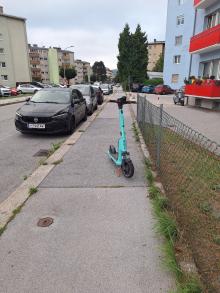 E-Scooter falsch abgestellt