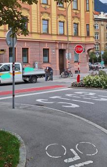 Gefährliche Kreuzung für Radfahrer