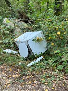 Trocknerentsorgung im Wald