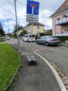 Baustellenschild Ecke Hardenberg - Körnerstraße 