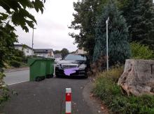 Regelmäßig zugeparkter Fußweg